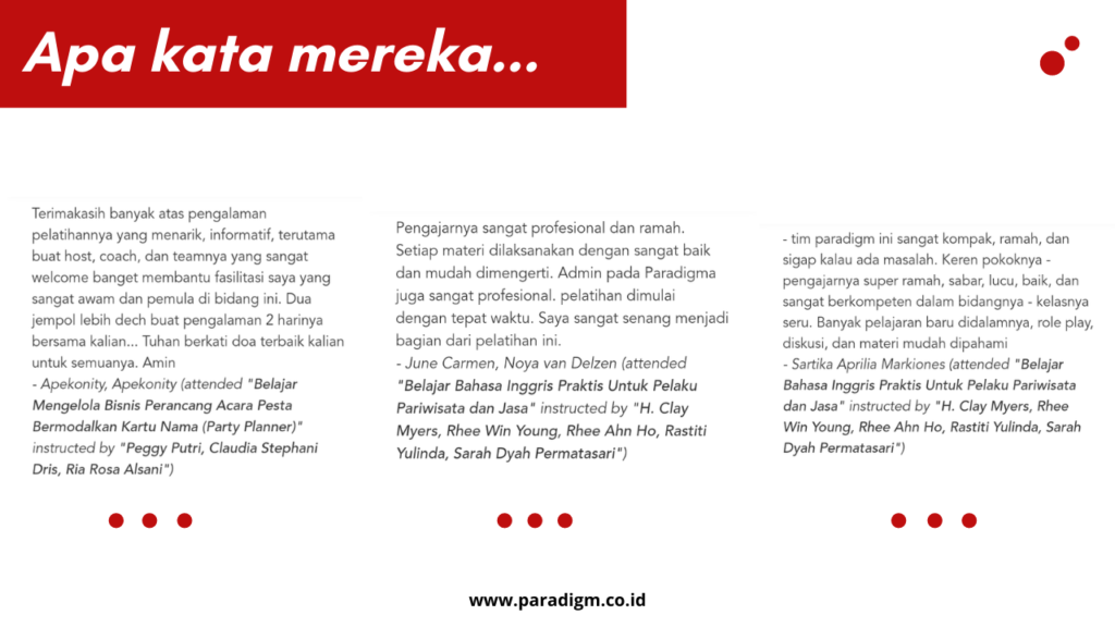 Testimoni peserta pelatihan prakerja tanpa webinar paradigm
